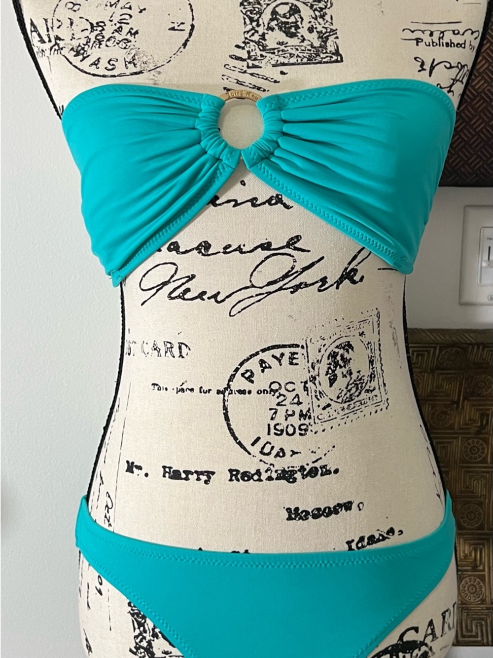Juicy Couture - Teal Bikini with Matching Ruched Waist Maxi Skirt Cover-up!